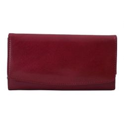 Skórzane portfele damskie - Barberini's - Czerwony 