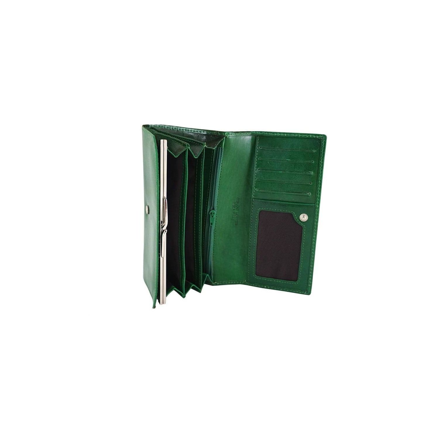 Pojemny kolorowy portfel damski skórzany - Czarny Barberini`s